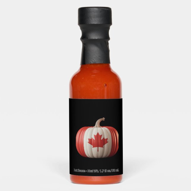 Canadian Flag Pumpkin Maple Leaf Thanksgiving Over Hot Sauces (Front)