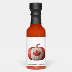 Canadian Flag Pumpkin Maple Leaf Thanksgiving Over Hot Sauces