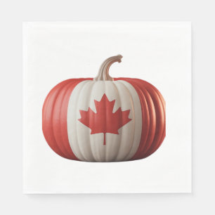 Canadian Flag Pumpkin Maple Leaf Thanksgiving Over Napkins