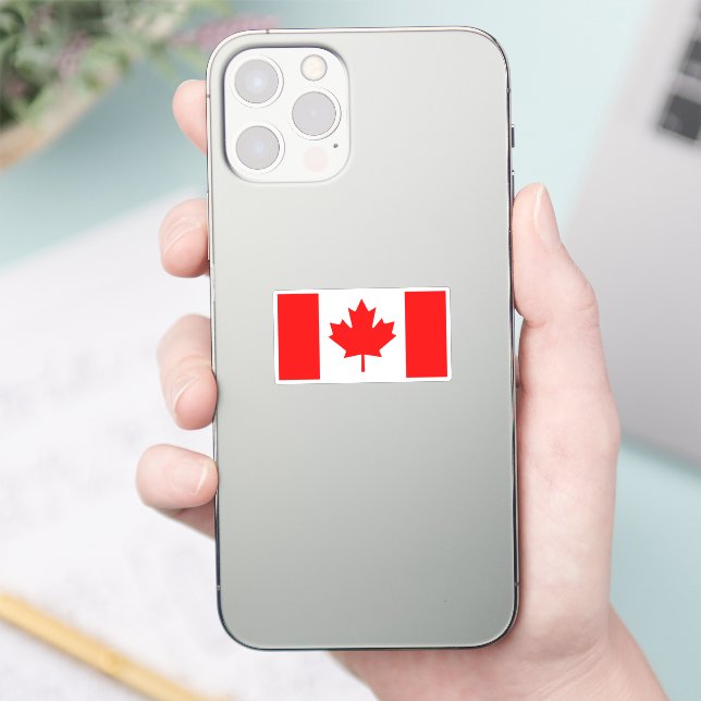 Canadian Flag Red and White Graphic Design Sticker (Phone)