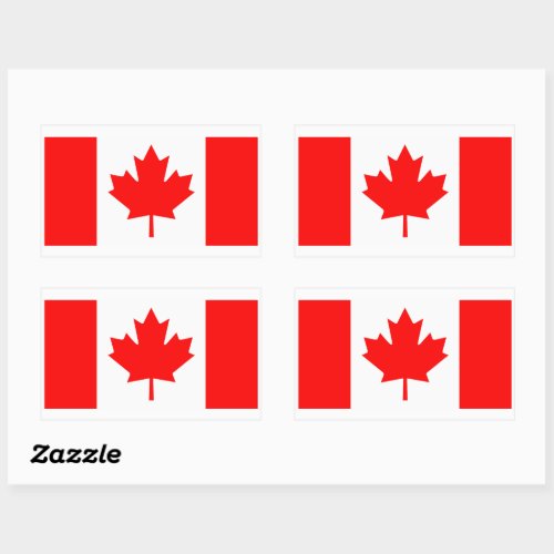 Canadian Flag Red Graphic Art Rectangular Sticker