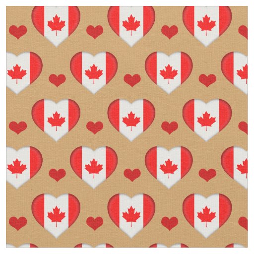 Canadian Flag & Red Heart fashion Fabric /Canada
