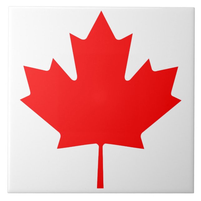 Canadian Flag Red Maple Leaf Ceramic Tile (Front)