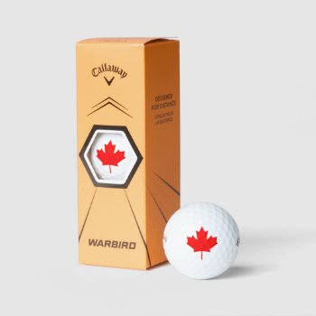 Canadian Flag Red Maple Leaf Golf Balls by Classicville at Zazzle