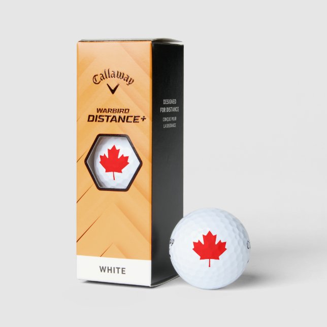 Canadian Flag Red Maple Leaf Golf Balls (Packaging)