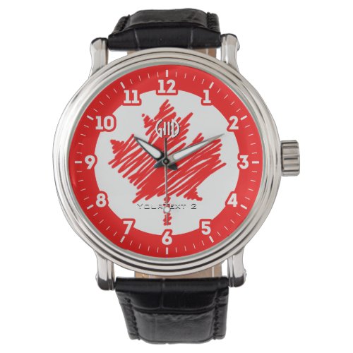Canadian Flag Red Maple Leaf Personalize It on a Watch