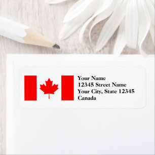 Canadian flag return address labels
