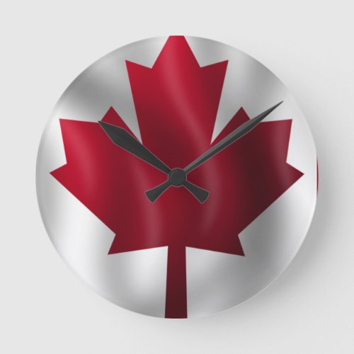 Canadian Flag Round Clock