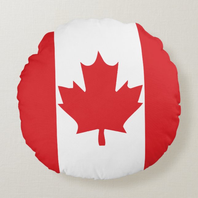 Canadian Flag Round Pillow (Front)