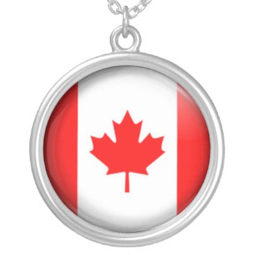 Canadian  flag silver plated necklace