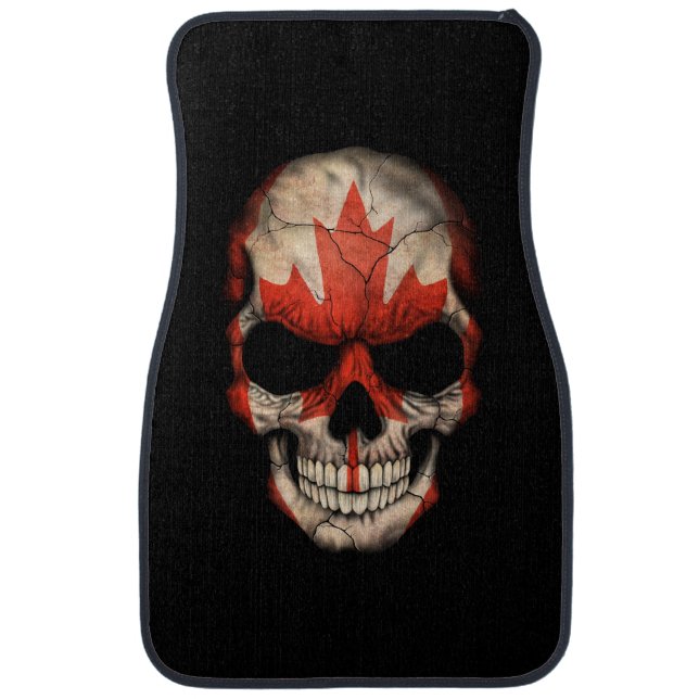 Canadian Flag Skull Car Mat (Front)