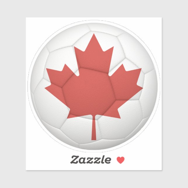 Canadian Flag Soccer Ball Sticker (Sheet)