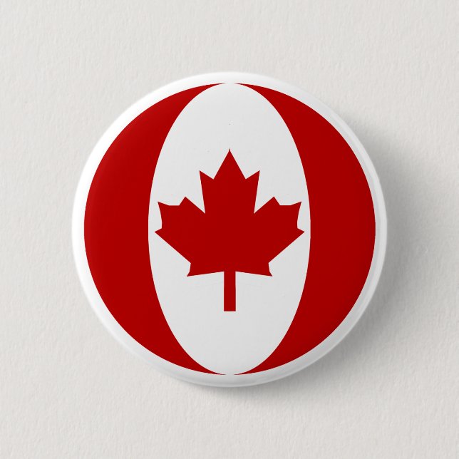 Canadian Flag Sphere Pinback Button (Front)