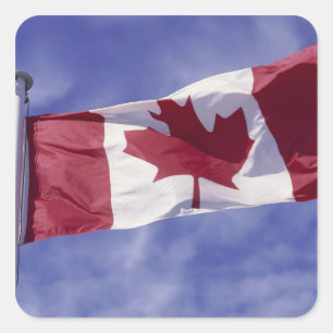 Canadian flag square sticker