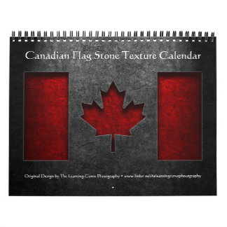 Canadian Flag Stone Texture Calendar