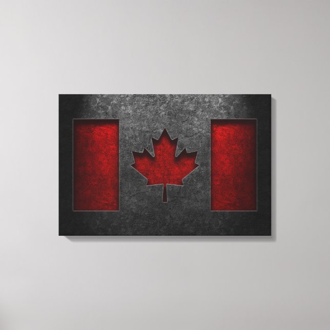 Canadian Flag Stone Texture Canvas Print (Front)