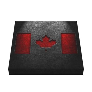 Canadian Flag Stone Texture Canvas Print