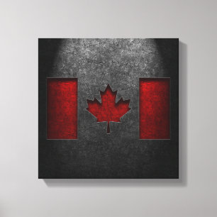 Canadian Flag Stone Texture Canvas Print