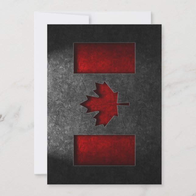 Canadian Flag Stone Texture Invitation (Front)