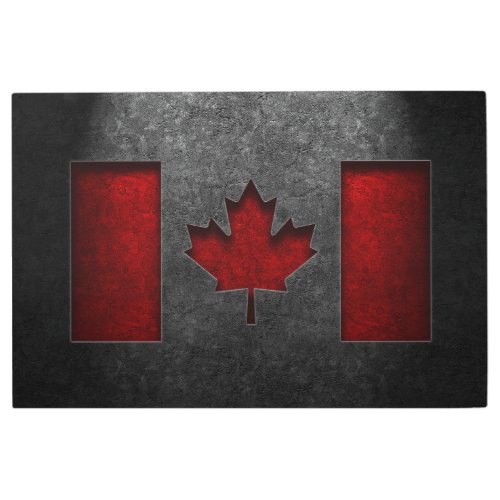 Canadian Flag Stone Texture Metal Print