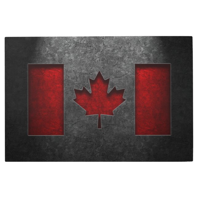 Canadian Flag Stone Texture Metal Print (Front)
