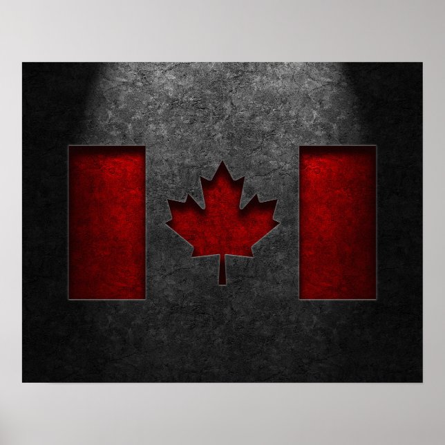 Canadian Flag Stone Texture Poster (Front)