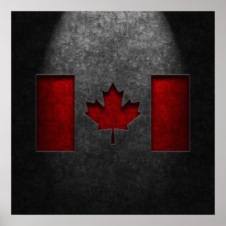 Canadian Flag Stone Texture Poster