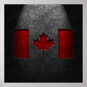 Canadian Flag Stone Texture Poster