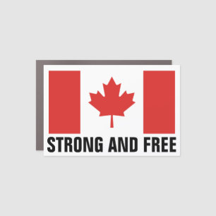 Canadian Flag Strong and FREE Car Magnet
