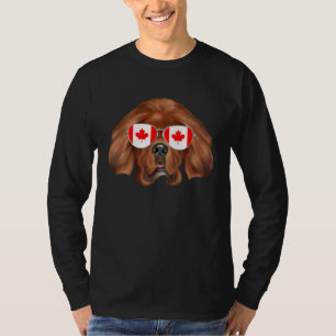 Canadian Flag Tibetan Mastiff Dog Canada Pocket T-Shirt