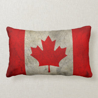 Canadian Flag Vintage Grunge Style Throw Pillow