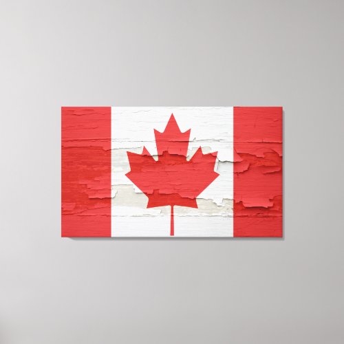 Canadian Flag Weathered Paint Canvas Print