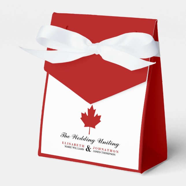 Canadian Flag Wedding Favor Boxes (Front Side)