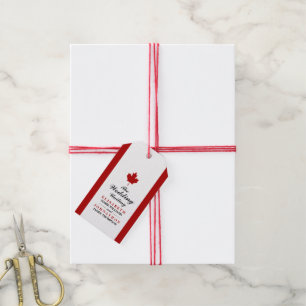 Canadian Flag Wedding Favor Gift Tags