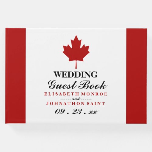 Canadian Flag Wedding Guest Book