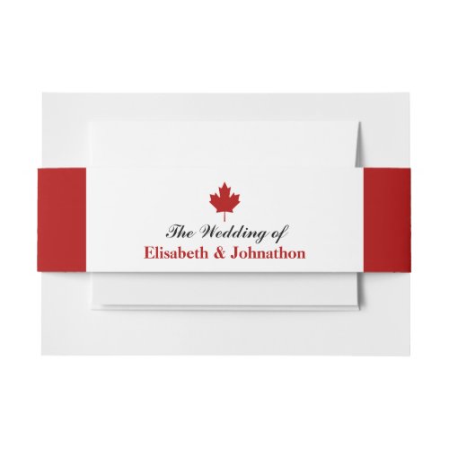 Canadian Flag Wedding Invitation Belly Band