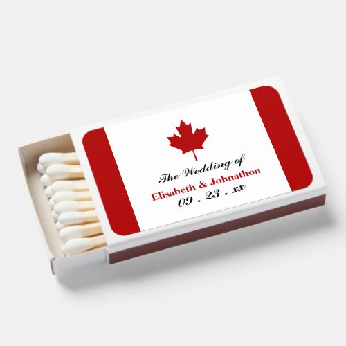 Canadian Flag Wedding Matchboxes