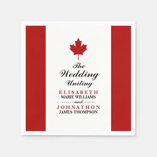 Canadian Flag Wedding Napkins