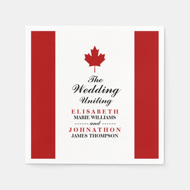 Canadian Flag Wedding Napkins (Front)