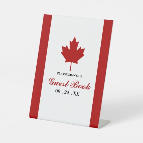 Canadian Flag Wedding Pedestal Sign