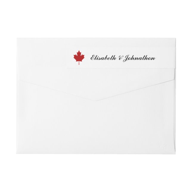 Canadian Flag Wedding Wrap Around Label (Back)