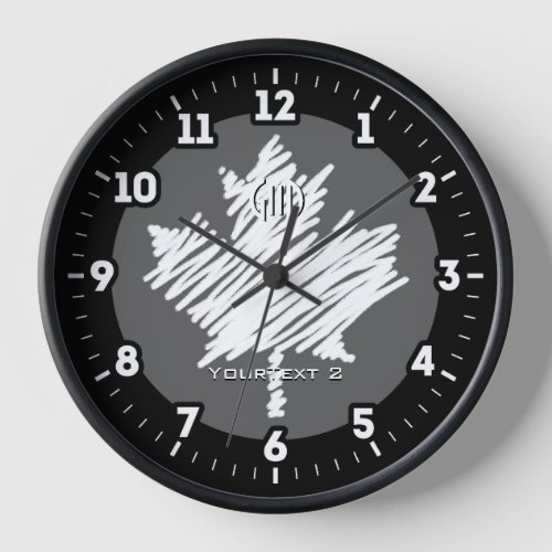 Canadian Flag White Maple Leaf Personalize It on a Clock