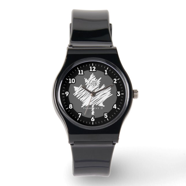 Canadian Flag White Maple Leaf Personalize It on a Watch (Front)