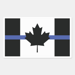 Canadian flag with blue line,Thin blue line canada Rectangular Sticker