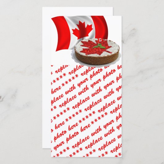 Canadian Flag with Cherry Maple Leaf Cake (Front/Back)