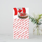 Canadian Flag with Cherry Maple Leaf Cake (Standing Front)
