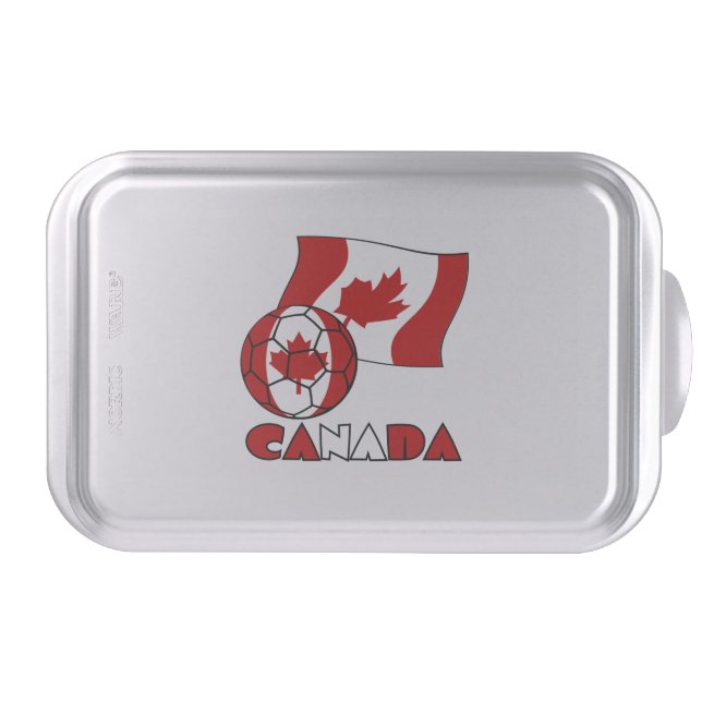 Canadian Flag with Soccer Ball Cake Pan (Front)