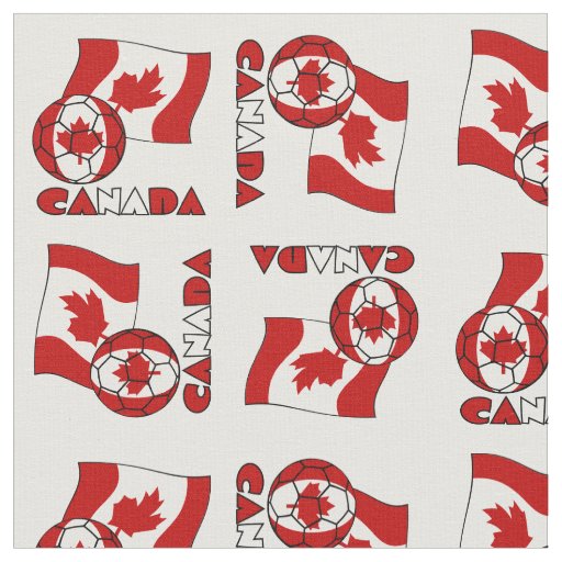 Canadian Flag with Soccer Ball Fabric