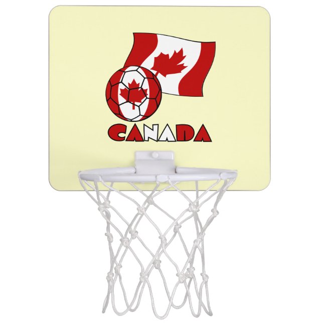 Canadian Flag with Soccer Ball Mini Basketball Hoop (Front)