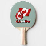 Canadian Flag with Soccer Ball Ping-Pong Paddle